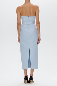 Elizabeth Silk Faille Midi Dress with Bow Belt