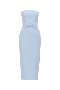 Elizabeth Silk Faille Midi Dress with Bow Belt