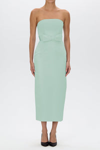 Elizabeth Silk Faille Midi Dress with Bow Belt