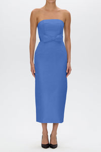 Elizabeth Silk Faille Midi Dress with Bow Belt