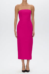 Elizabeth Silk Faille Midi Dress with Bow Belt