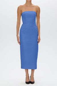 Elizabeth Silk Faille Midi Dress with Bow Belt
