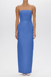 Elizabeth Silk Faille Column Gown with Bow Belt