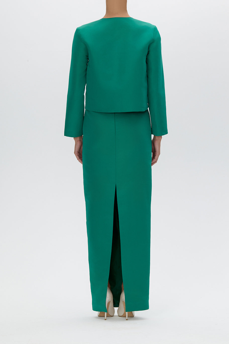 Emilie Silk Faille Bow Jacket