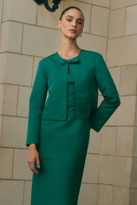 Emilie Silk Faille Bow Jacket