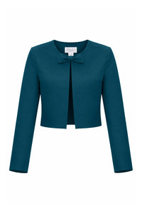Emilie Silk Faille Bow Jacket