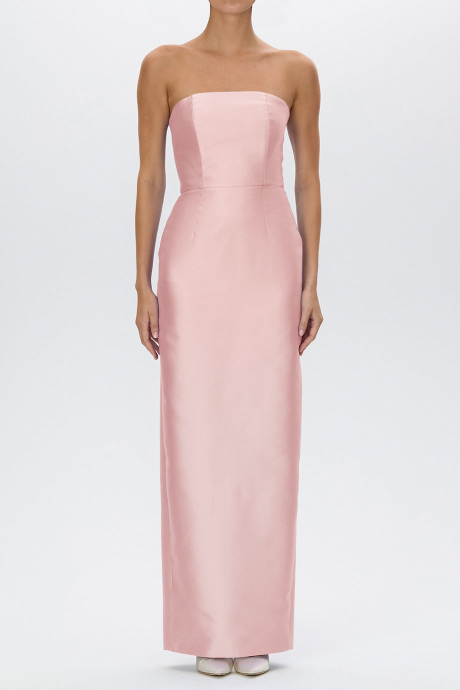 Juliette Silk and Wool Column Gown with Bow Belt