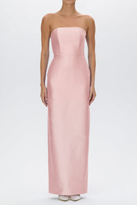 Juliette Silk and Wool Column Gown with Bow Belt