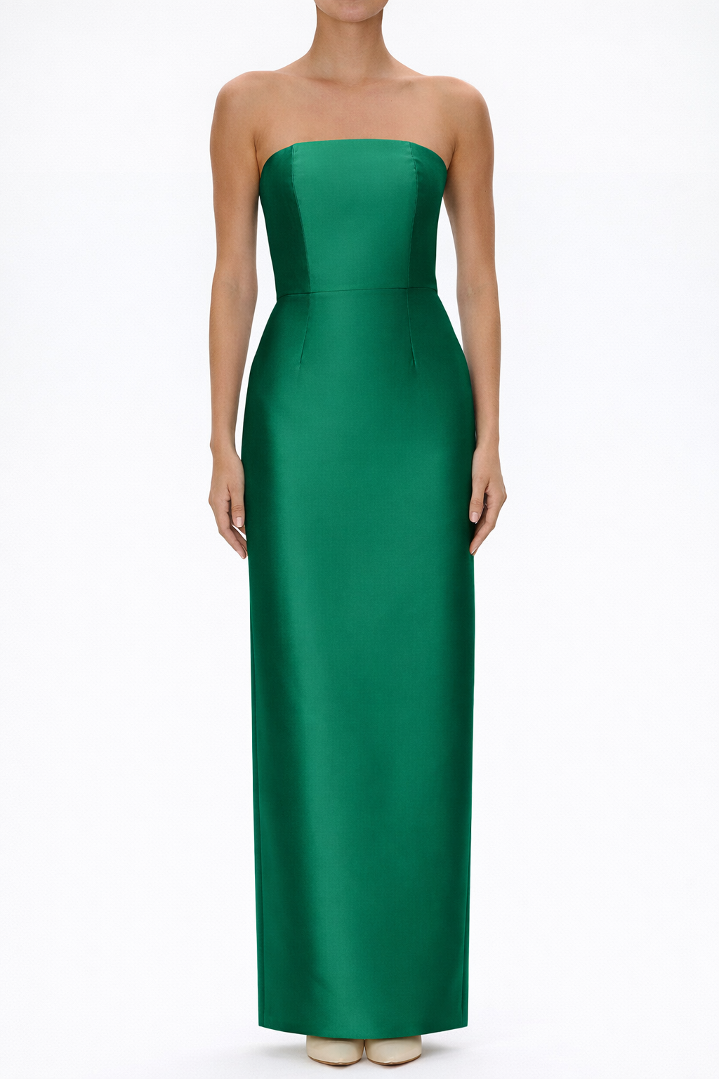 Juliette Silk and Wool Column Gown with Bow Belt