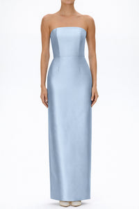 Juliette Silk and Wool Column Gown with Bow Belt