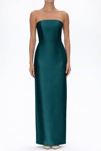 Juliette Silk and Wool Column Gown with Bow Belt