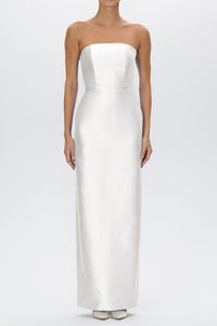 Juliette Silk and Wool Column Gown with Bow Belt
