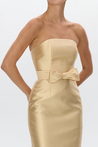 Juliette Silk and Wool Midi Dress with Bow Belt