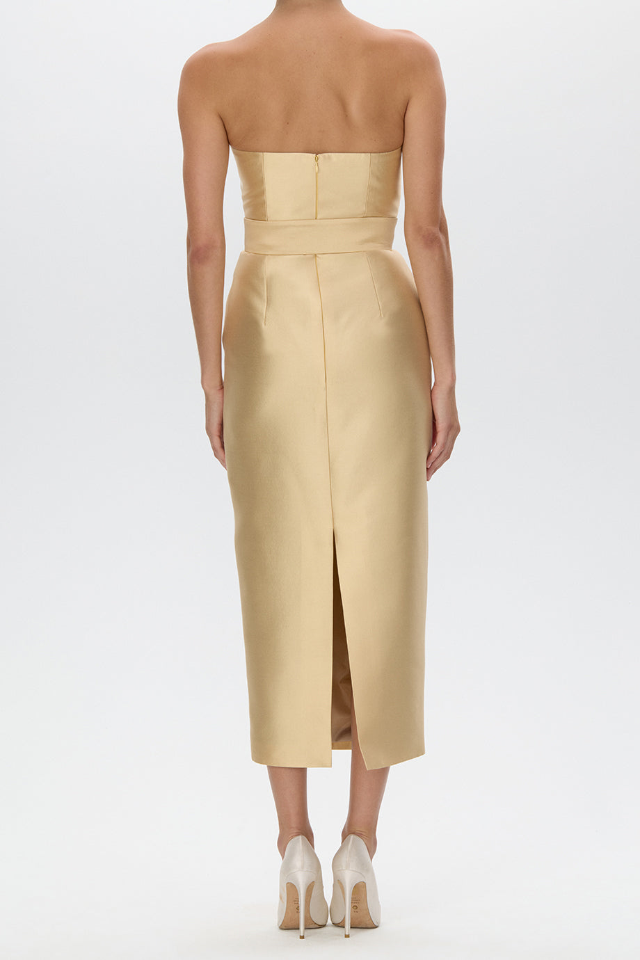 Juliette Silk and Wool Midi Dress with Bow Belt
