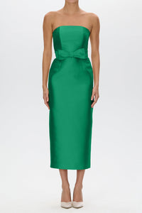 Juliette Silk and Wool Midi Dress with Bow Belt