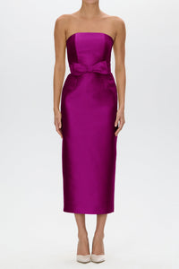 Juliette Silk and Wool Midi Dress with Bow Belt