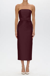 Juliette Silk and Wool Midi Dress with Bow Belt