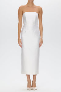 Juliette Silk and Wool Midi Dress with Mid-Length Bow Convertible Skirt
