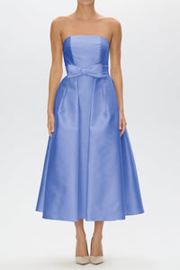 Juliette Silk and Wool Midi Dress with Mid-Length Bow Convertible Skirt