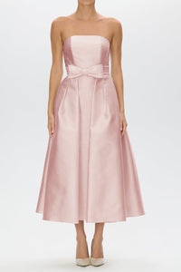 Juliette Silk and Wool Midi Dress with Mid-Length Bow Convertible Skirt