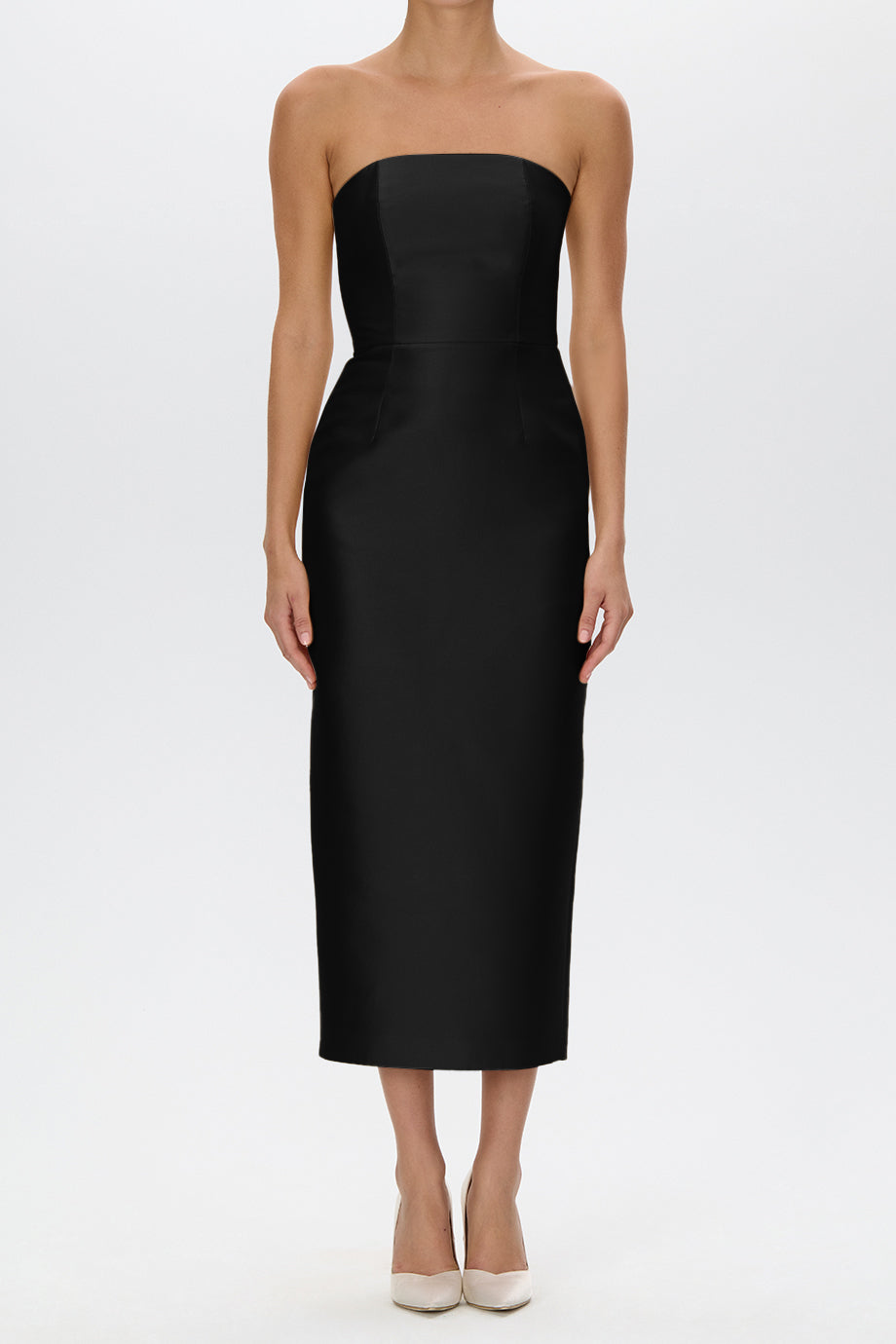 Juliette Silk and Wool Midi Dress with Bow Belt