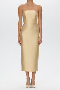 Juliette Silk and Wool Midi Dress with Bow Belt
