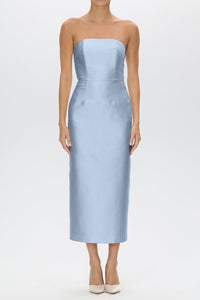 Juliette Silk and Wool Midi Dress with Bow Belt
