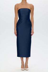 Juliette Silk and Wool Midi Dress with Bow Belt
