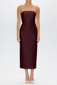 Juliette Silk and Wool Midi Dress with Bow Belt