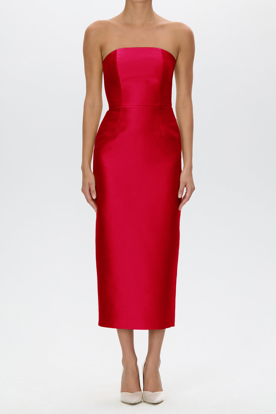 Juliette Silk and Wool Midi Dress with Bow Belt