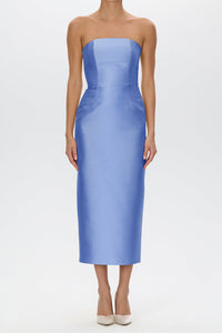 Juliette Silk and Wool Midi Dress with Bow Belt