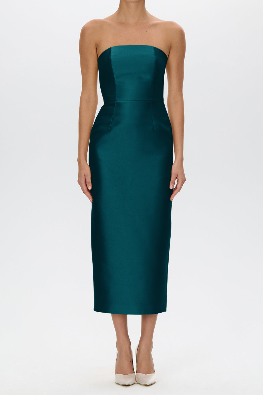 Juliette Silk and Wool Midi Dress with Bow Belt