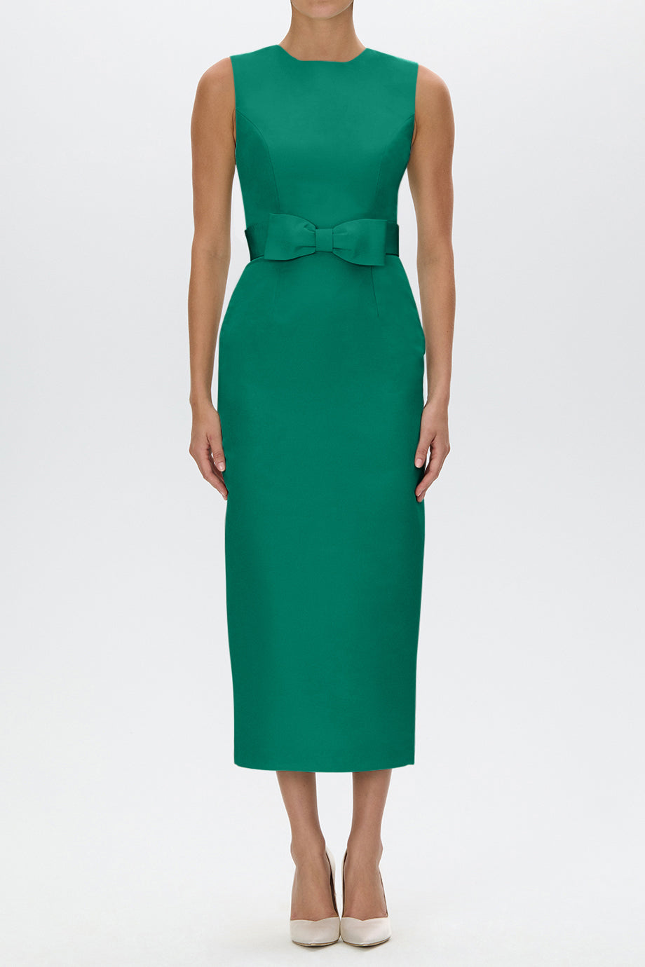 Lydia Silk Faille Midi Dress with Bow Belt plum / 4