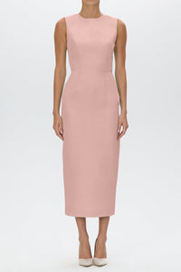 Lydia Silk Faille Midi Dress with Bow Belt