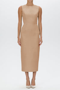 Lydia Silk Faille Midi Dress with Mid-Length Bow Convertible Skirt