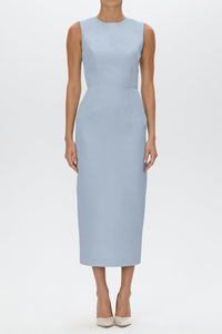 Lydia Silk Faille Midi Dress with Bow Belt