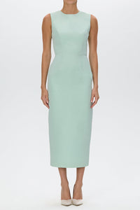 Lydia Silk Faille Midi Dress with Bow Belt