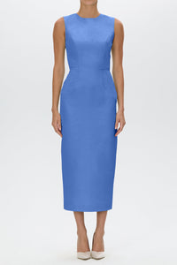Lydia Silk Faille Midi Dress with Bow Belt