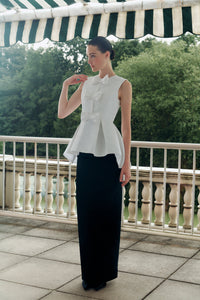 Odette Silk Faille Peplum Top