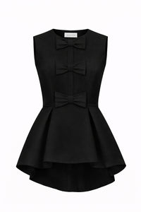 Odette Silk Faille Peplum Top