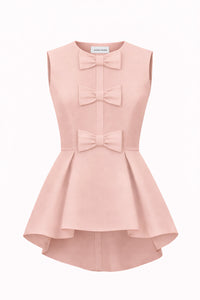 Odette Silk Faille Peplum Top