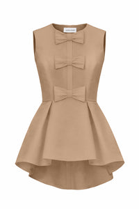 Odette Silk Faille Peplum Top