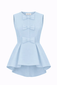 Odette Silk Faille Peplum Top