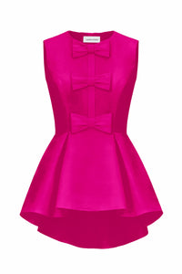 Odette Silk Faille Peplum Top