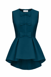 Odette Silk Faille Peplum Top