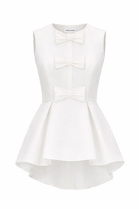 Odette Silk Faille Peplum Top