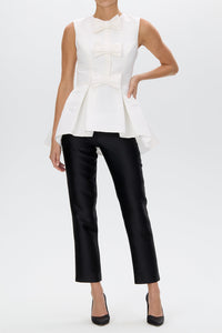 Odette Silk Faille Peplum Top