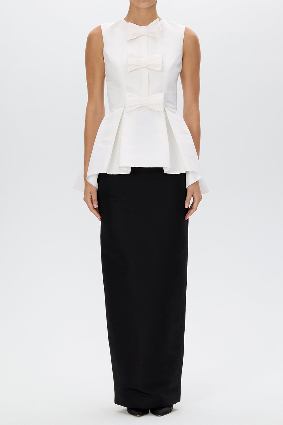 Odette Silk Faille Peplum Top