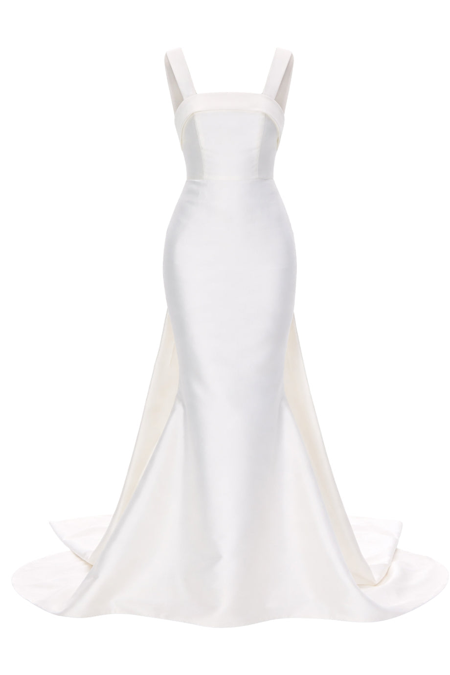 Romina Silk and Wool Mermaid Gown with Detachable Bow Train