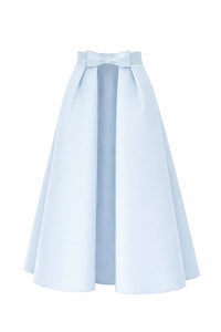 Silk Faille Mid-Length Bow Convertible Skirt